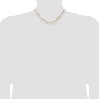 16 Inch 14K Yellow Gold 1.6mm Solid Regular Rope Chain Necklace
