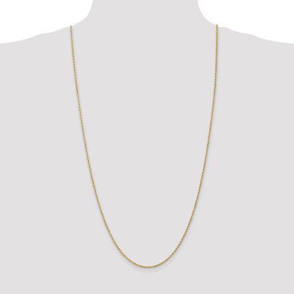 3 Inch 14K Yellow Gold 1.6mm Solid Regular Rope Chain Necklace