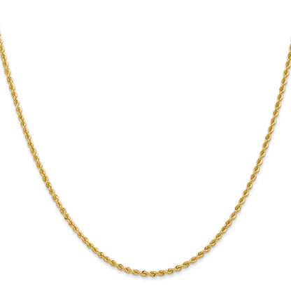 20 Inch 14K 2mm Solid Regular Rope Chain Necklace