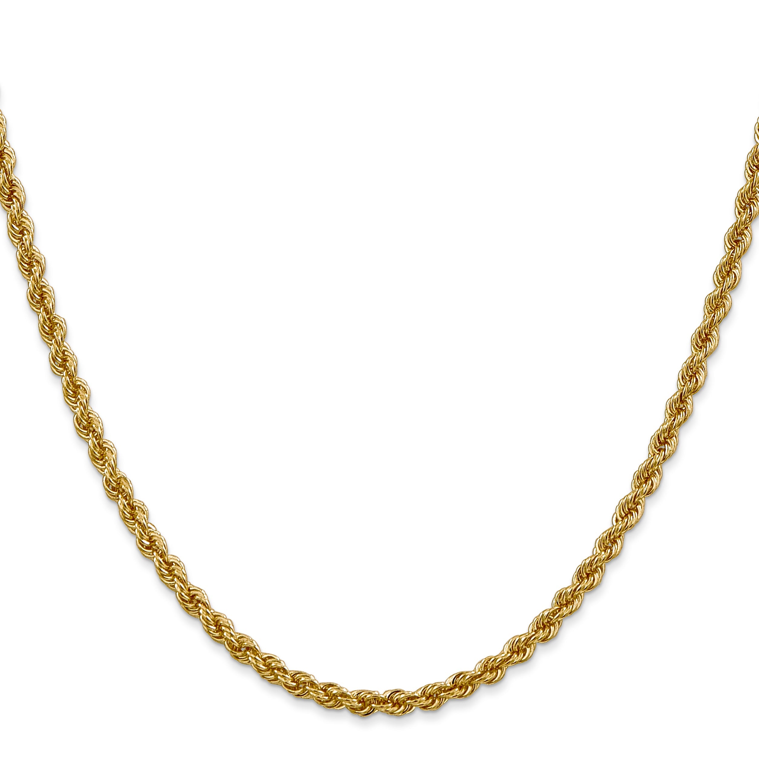 30 Inch 14K 3mm Solid Regular Rope Chain Necklace