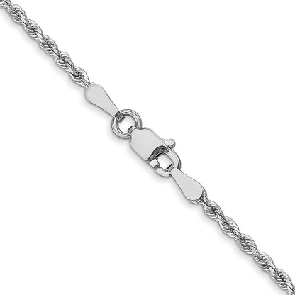 18 Inch 14K White Gold 1.75mm Diamond-Cut Rope Chain Necklace
