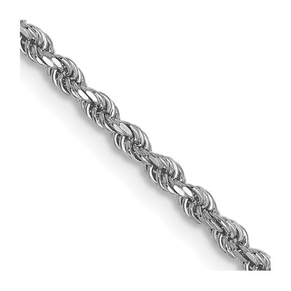 22 Inch 14K White Gold 1.75mm Diamond Cut Rope Chain Necklace