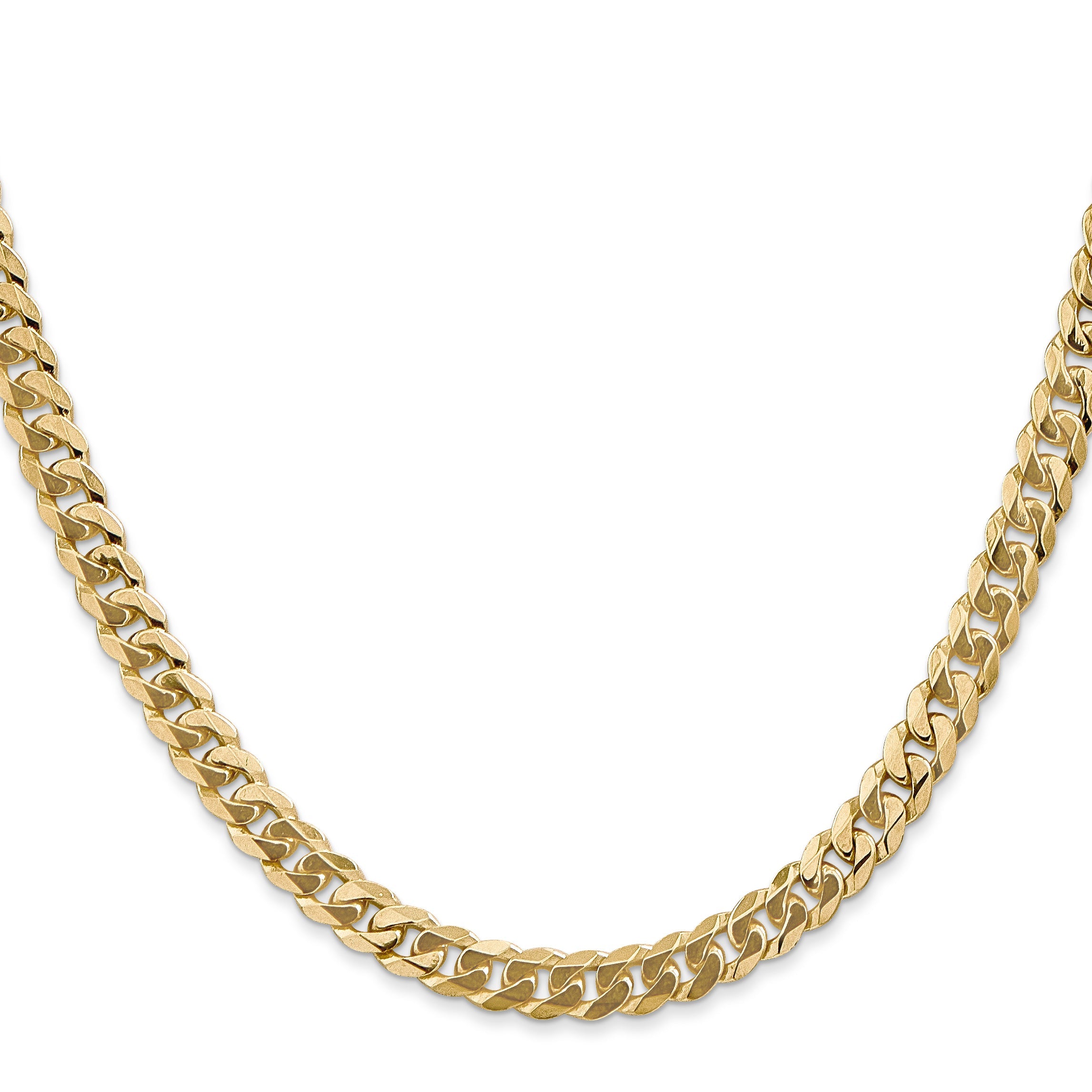 14K Yellow Gold 5.75mm Flat Beveled Curb Chain