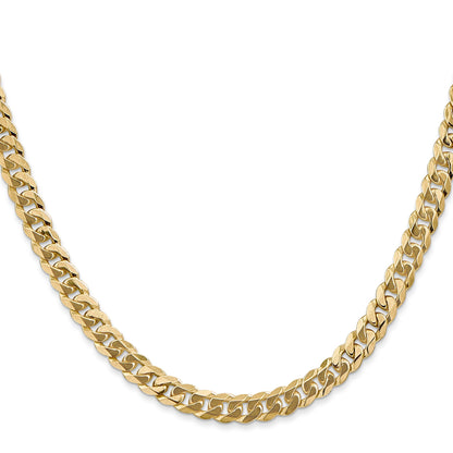 14K Yellow Gold 5.75mm Flat Beveled Curb Chain