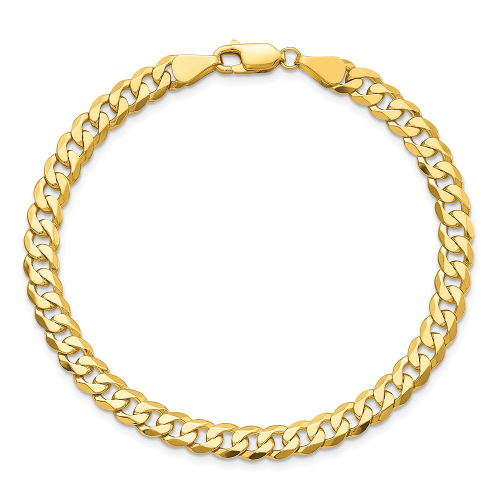 8 Inch 14K 5.75mm Flat Beveled Curb Chain Bracelet