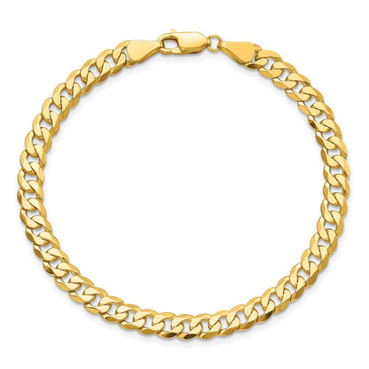 8 Inch 14K 5.75mm Flat Beveled Curb Chain Bracelet