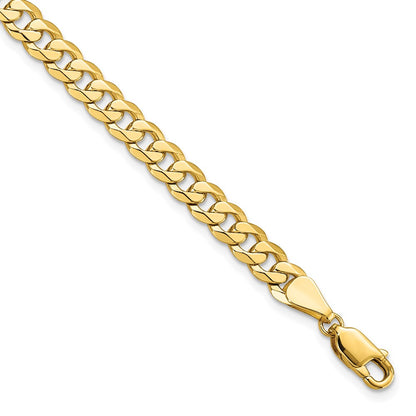 8 Inch 14K 5.75mm Flat Beveled Curb Chain Bracelet