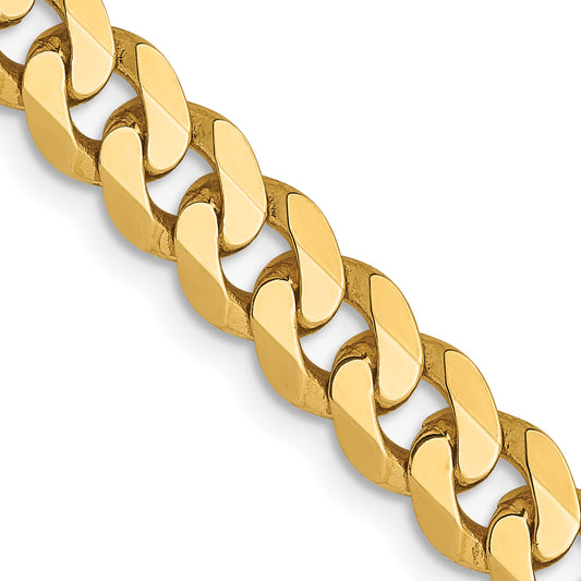 14K Yellow Gold 5.75mm Flat Beveled Curb Chain