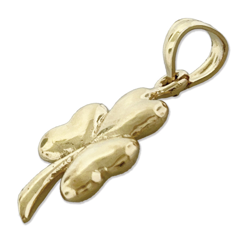 14K Gold 3D Shamrock Charm