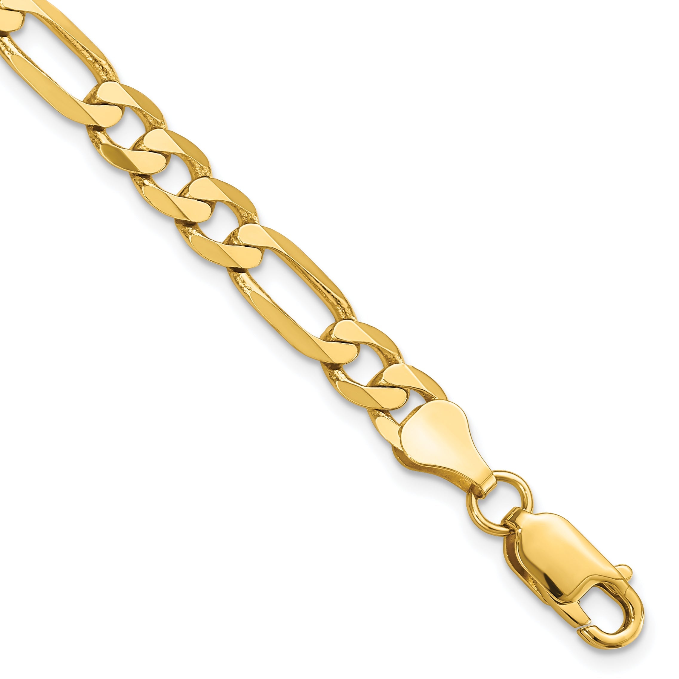 8 Inch 14K 6.00mm Flat Figaro Chain Bracelet