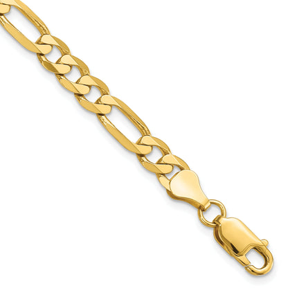 8 Inch 14K 6.00mm Flat Figaro Chain Bracelet