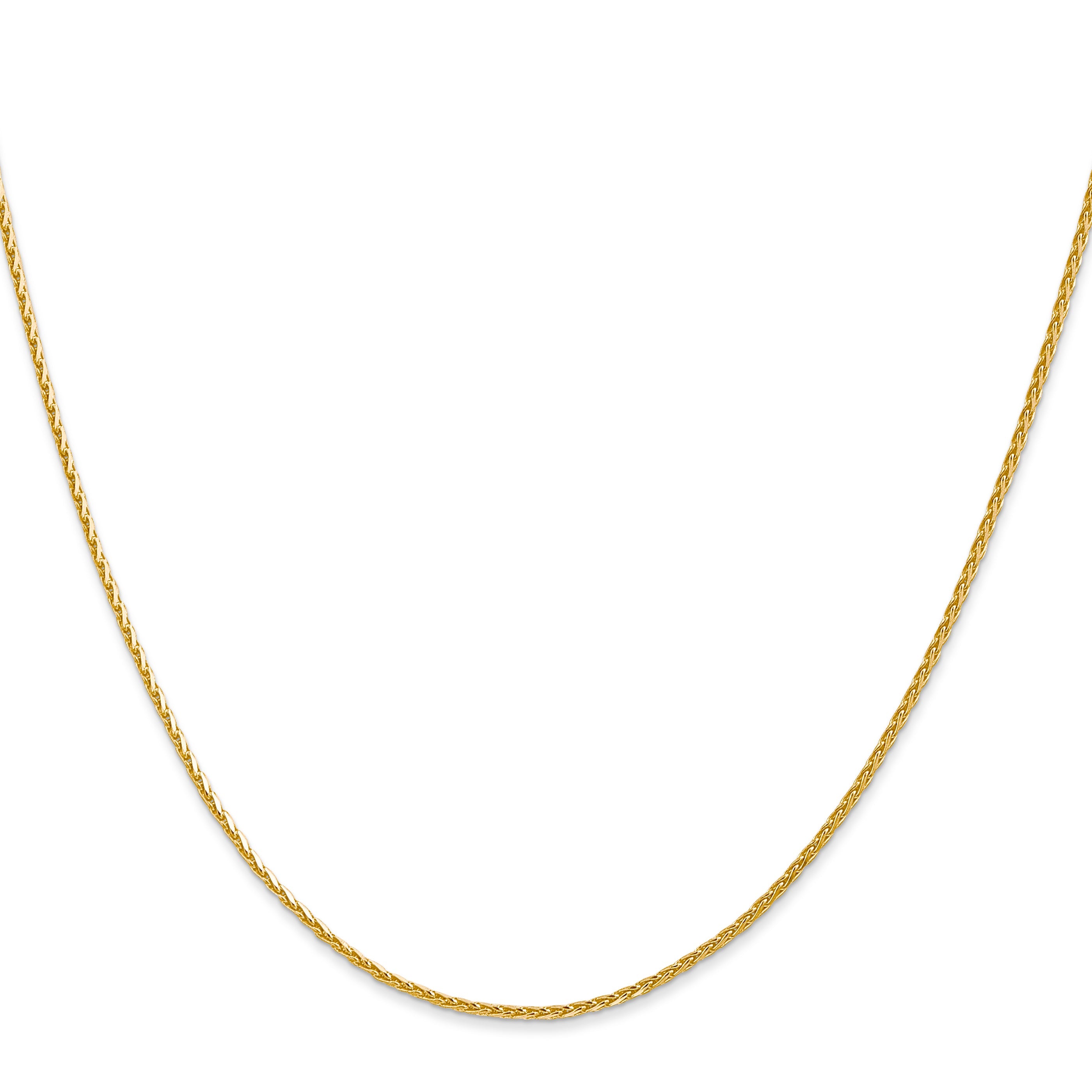 18 Inch 14K 1.3mm D/C Wheat Chain Necklace