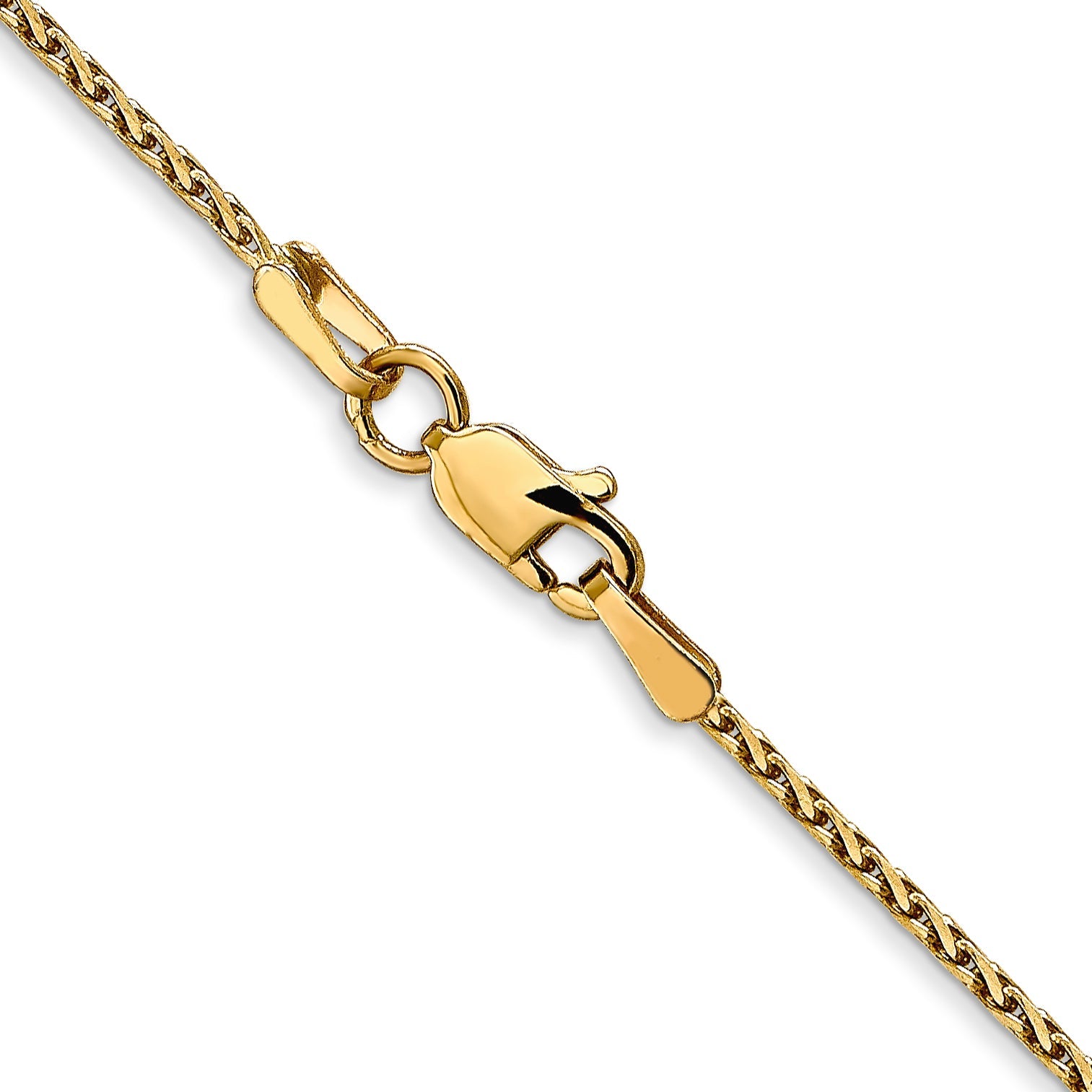 18 Inch 14K 1.3mm D/C Wheat Chain Necklace