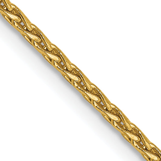18 Inch 14K 1.3mm D/C Wheat Chain Necklace