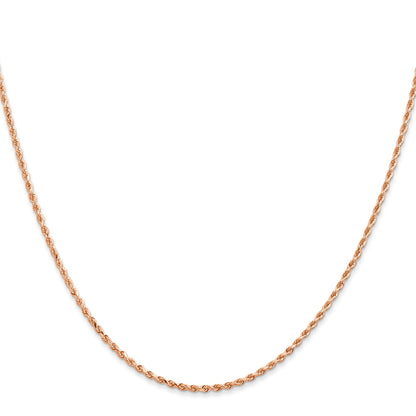 18 Inch 14K Rose Gold 1.5mm Diamond-Cut Rope Chain Necklace