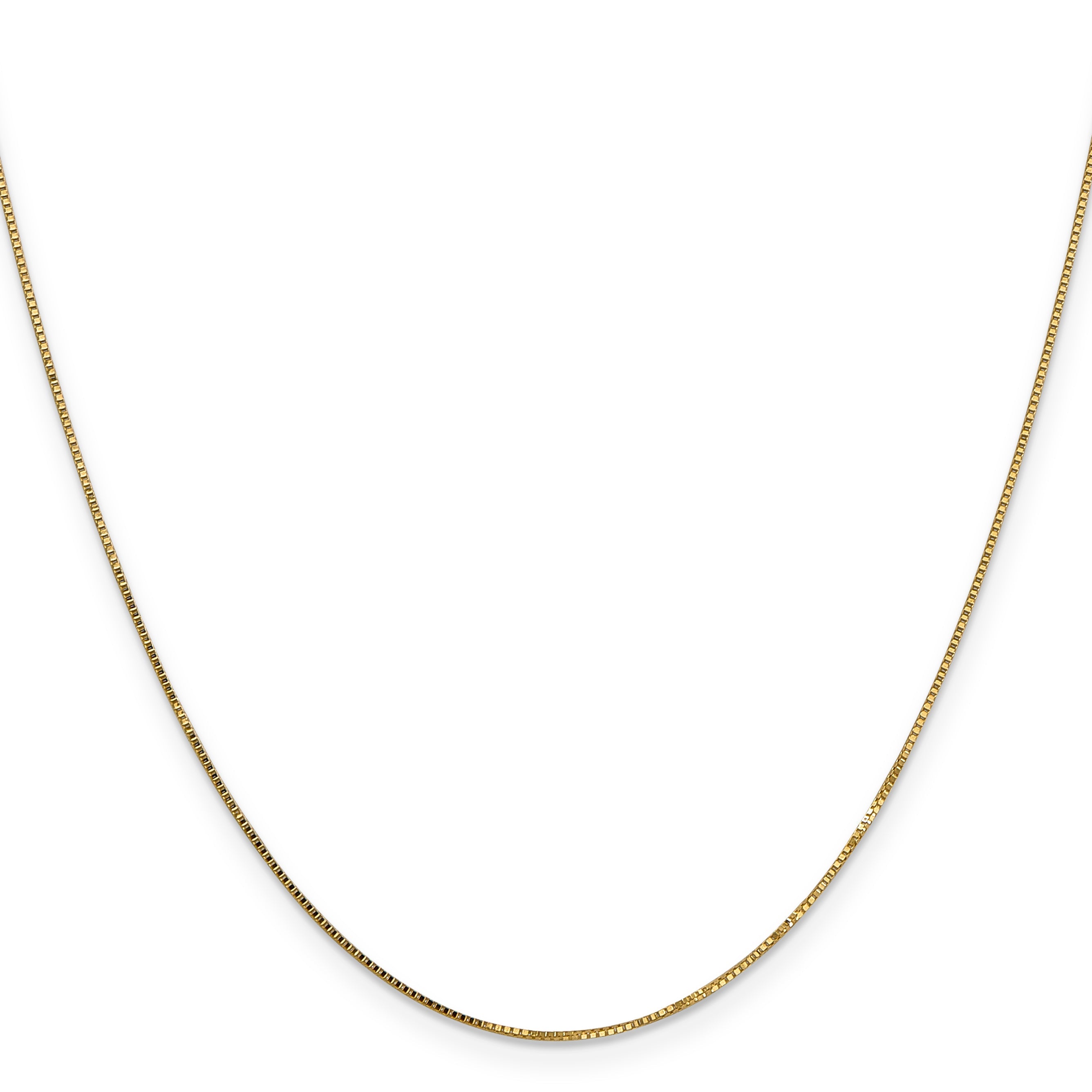 20 Inch 14K .8mm Box With Spring Ring Clasp Chain Necklace