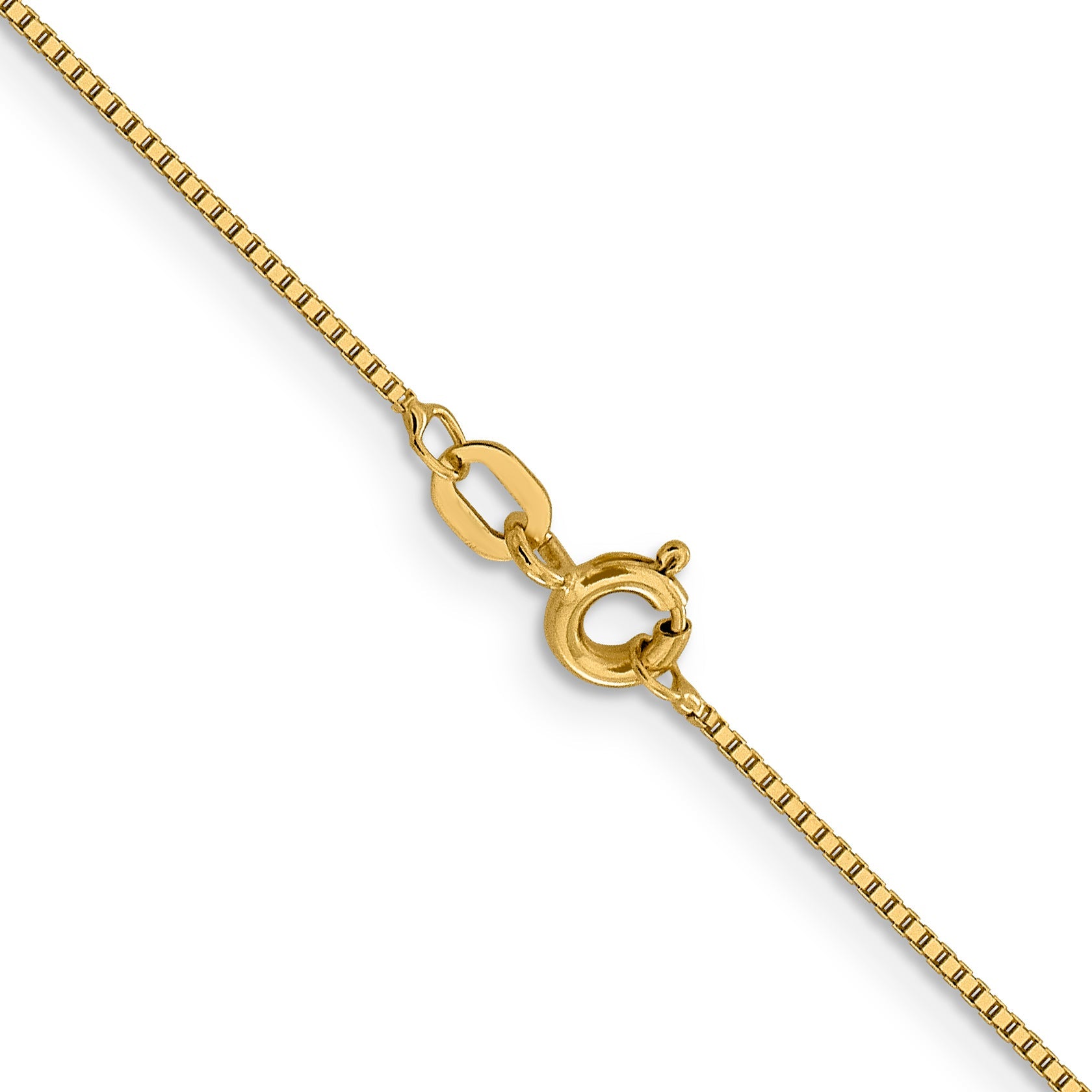 16 Inch 14K .8mm Box With Spring Ring Clasp Chain Necklace