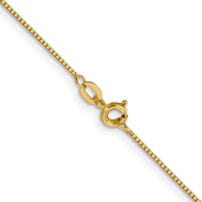 18 Inch 14K .8mm Box With Spring Ring Clasp Chain Necklace