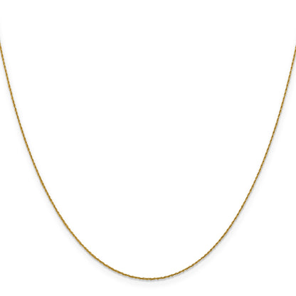 20 Inch 14K .8mm Loose Rope Chain Necklace