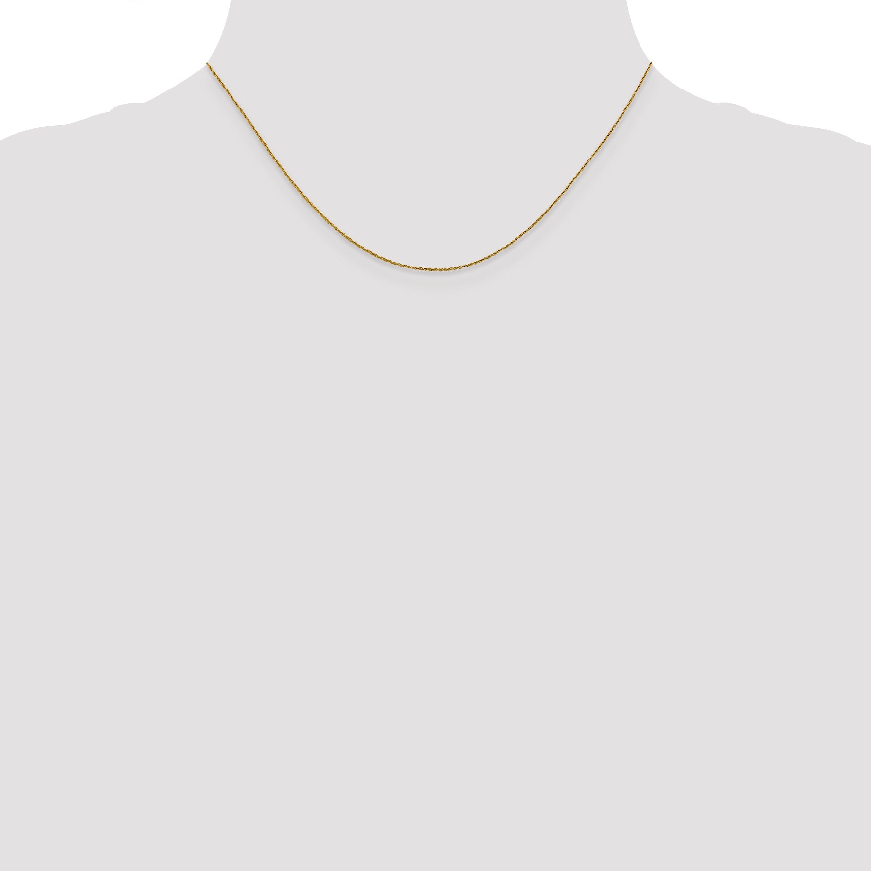 16 Inch 14K .8mm Loose Rope Chain Necklace