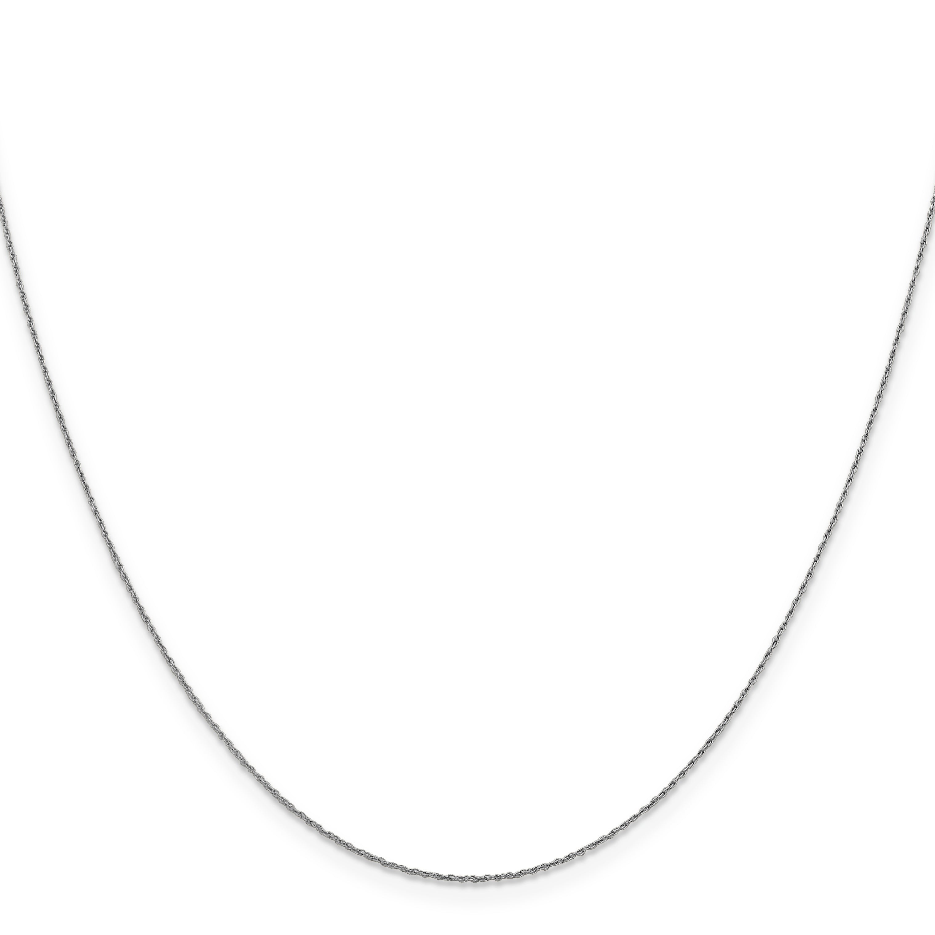 16 Inch 14K White Gold .8mm Loose Rope Chain Necklace