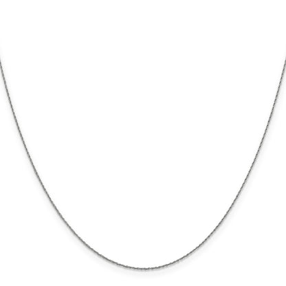 20 Inch 14K White Gold .8mm Loose Rope Chain Necklace
