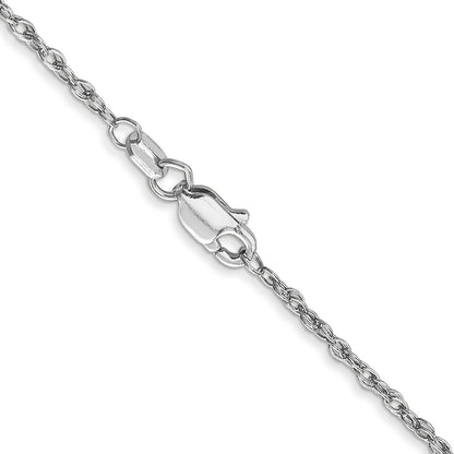 16 Inch 14K White Gold 1.5mm Loose Rope Chain Necklace