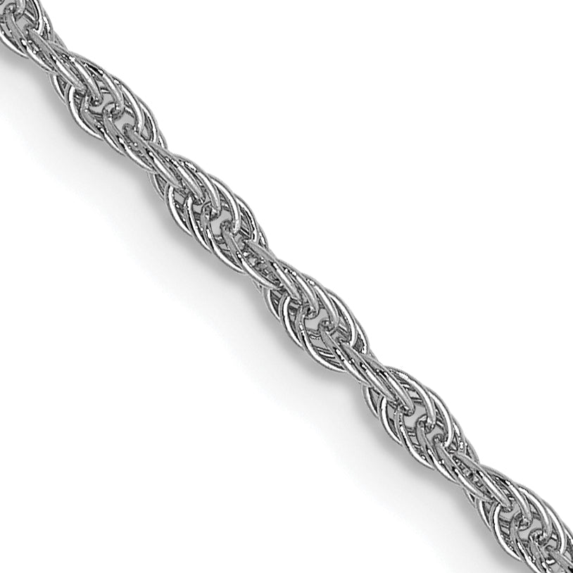 16 Inch 14K White Gold 1.5mm Loose Rope Chain Necklace