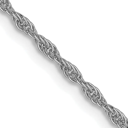 16 Inch 14K White Gold 1.5mm Loose Rope Chain Necklace