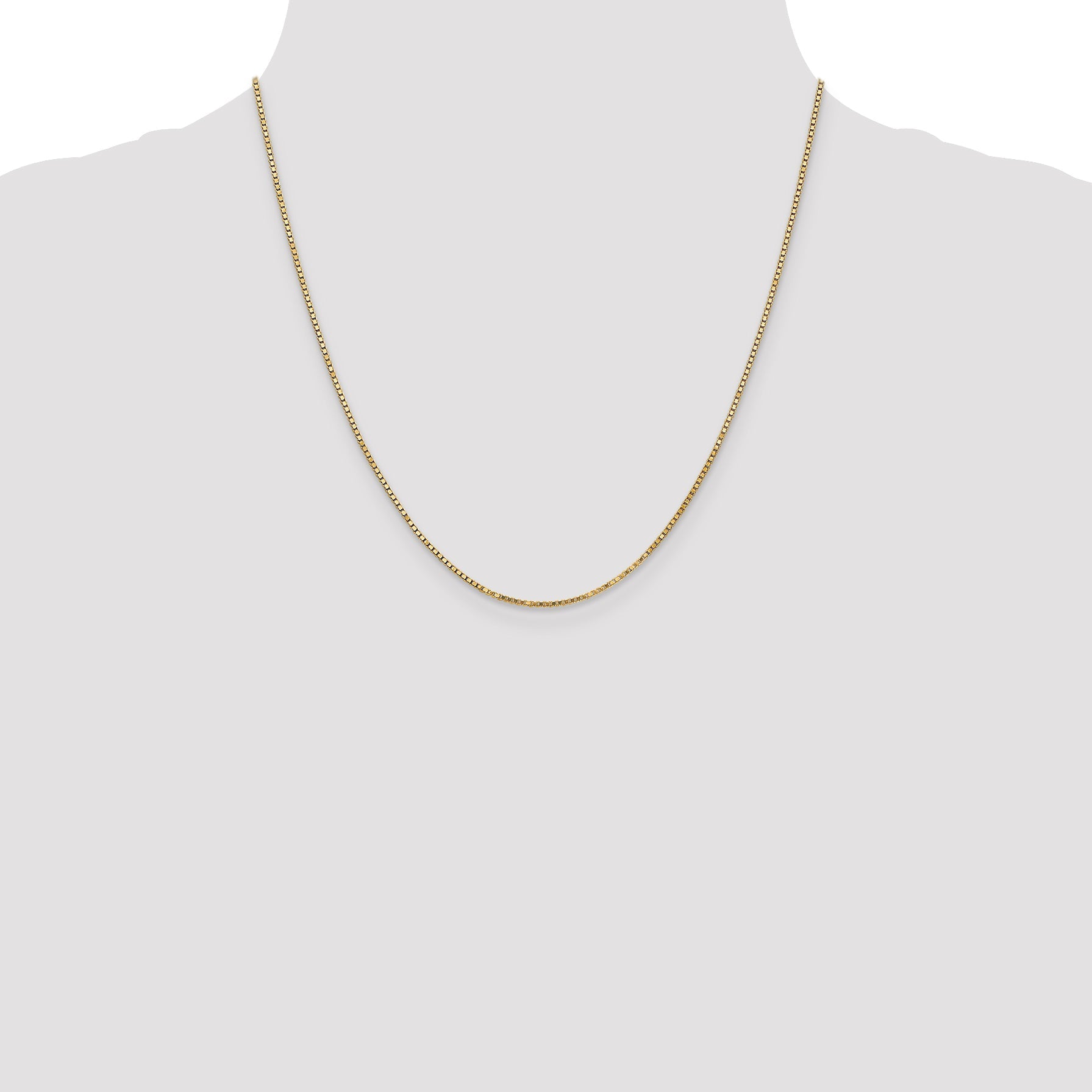 20 Inch 14K Yellow Gold 1.3mm Box Chain Necklace