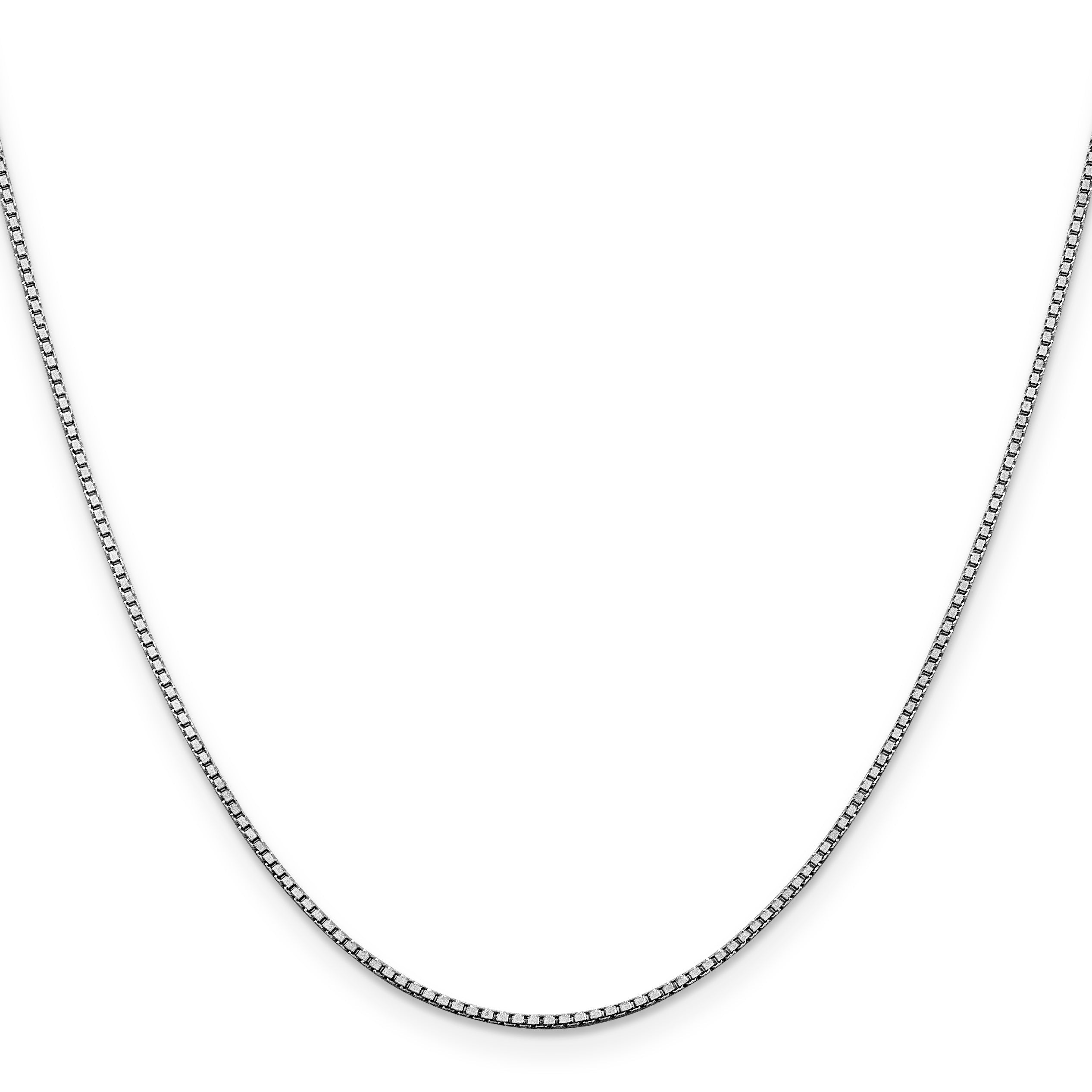 18 Inch 14K White Gold 1.2mm Box Chain Necklace
