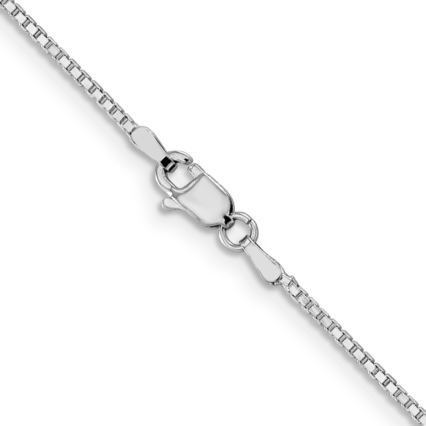 20 Inch 14K White Gold 1.2mm Box Chain Necklace