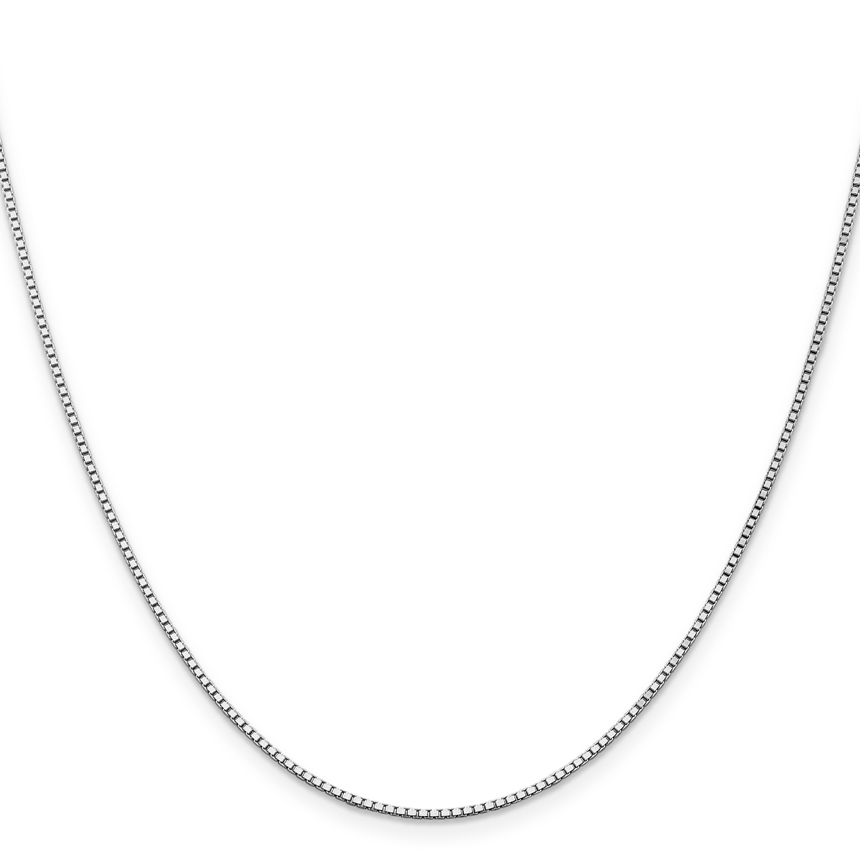 20 Inch 14K White Gold 1.3mm Box Chain Necklace