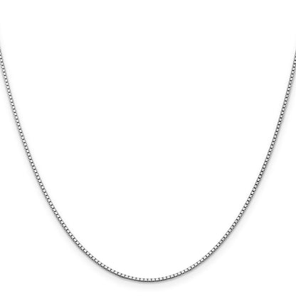 24 Inch 14K White Gold 1.3mm Box Chain Necklace