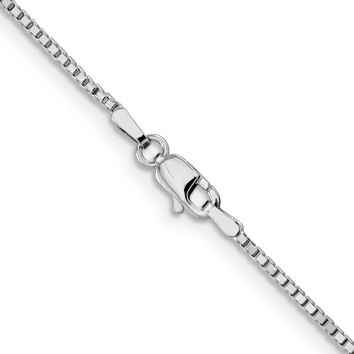 24 Inch 14K White Gold 1.3mm Box Chain Necklace
