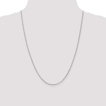 24 Inch 14K White Gold 1.3mm Box Chain Necklace