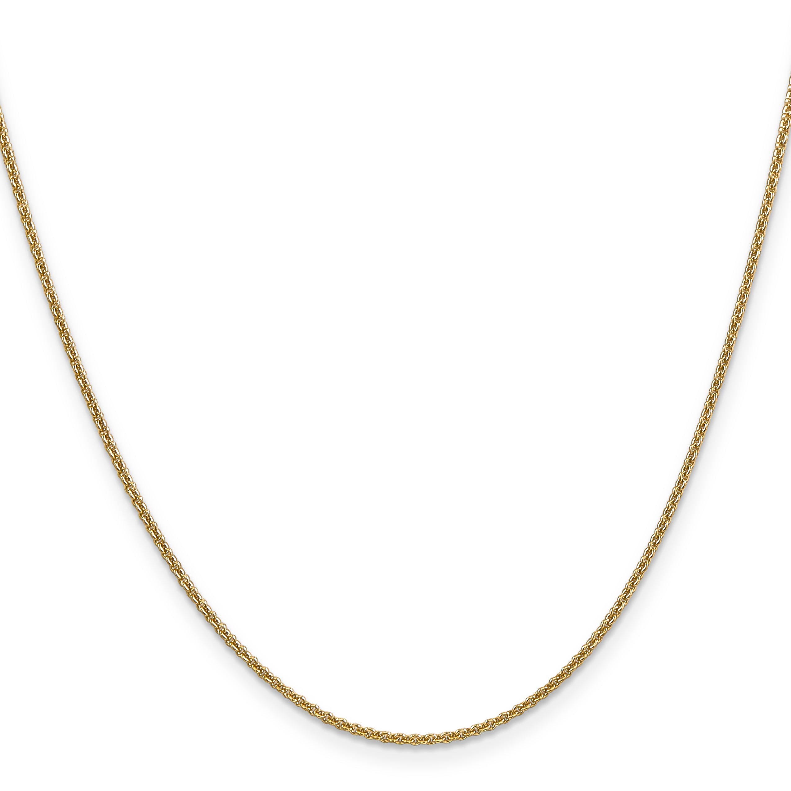 22 Inch 14K Yellow Gold 1.4mm Round Cable Chain Necklace
