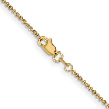 22 Inch 14K Yellow Gold 1.4mm Round Cable Chain Necklace