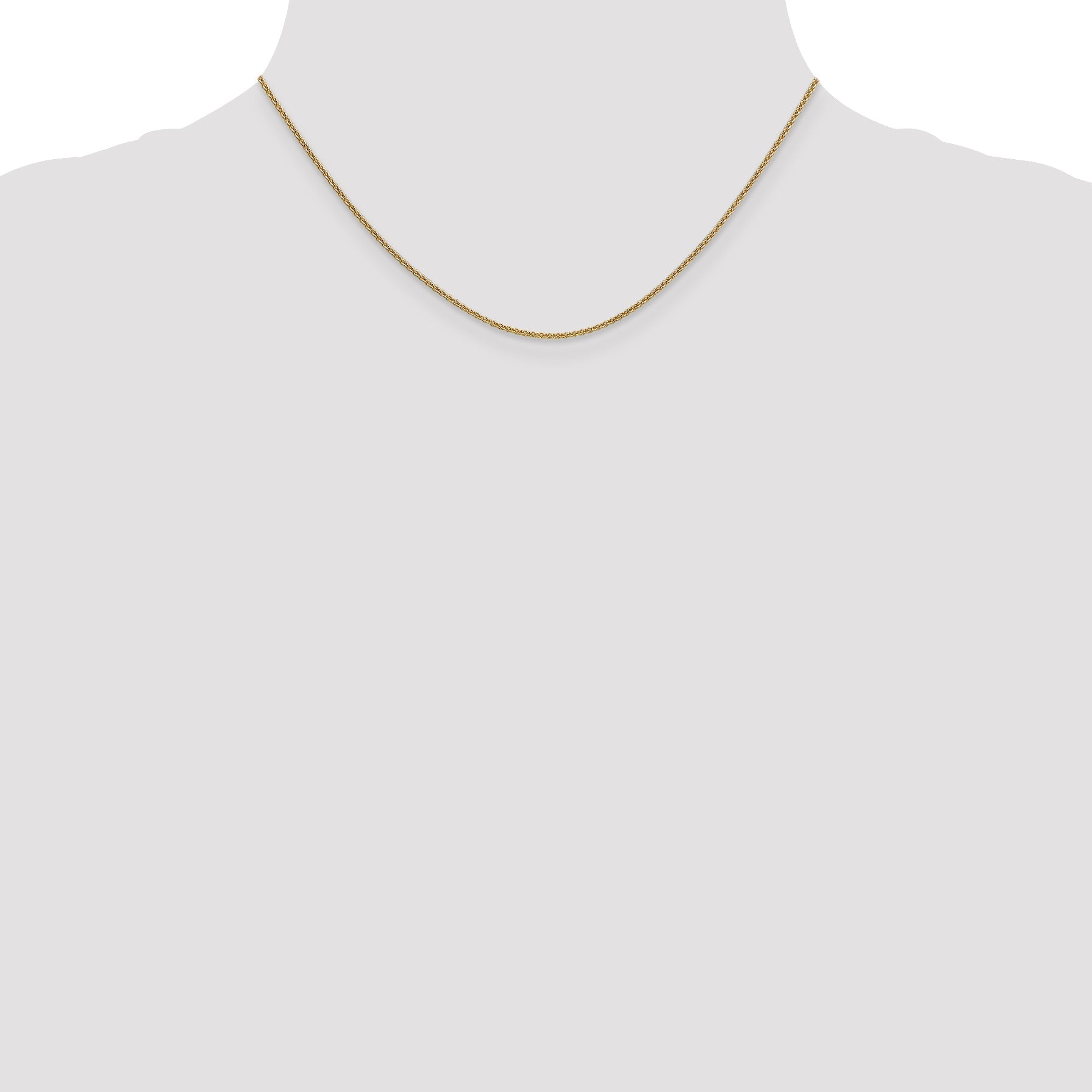 16 Inch 14K 1.4mm Round Cable Chain Necklace