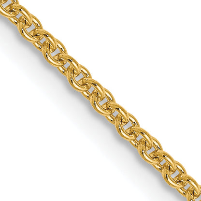 22 Inch 14K Yellow Gold 1.4mm Round Cable Chain Necklace