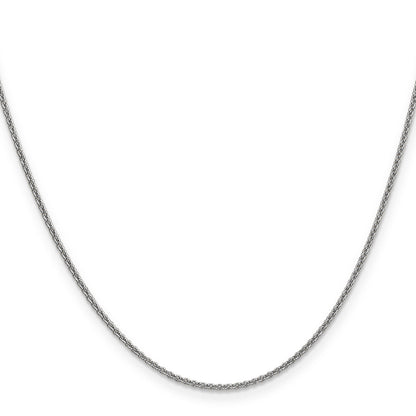 18 Inch 14K White Gold 1.4mm Round Cable Chain Necklace