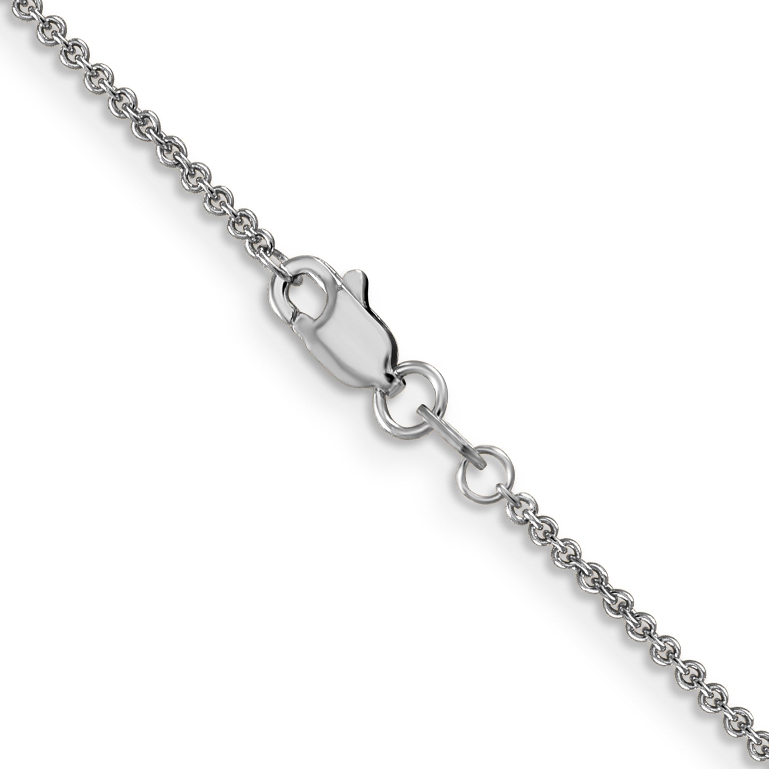 22 Inch 14K White Gold 1.4mm Round Cable Chain Necklace