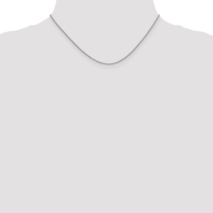 16 Inch 14K White Gold 1.4mm Round Cable Chain Necklace