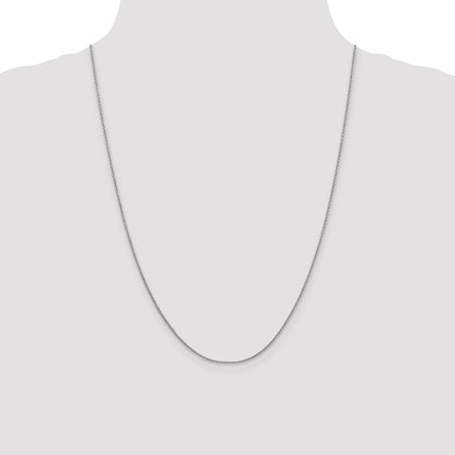 24 Inch 14K White Gold 1.4mm Round Cable Chain Necklace