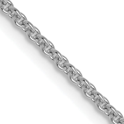 22 Inch 14K White Gold 1.4mm Round Cable Chain Necklace