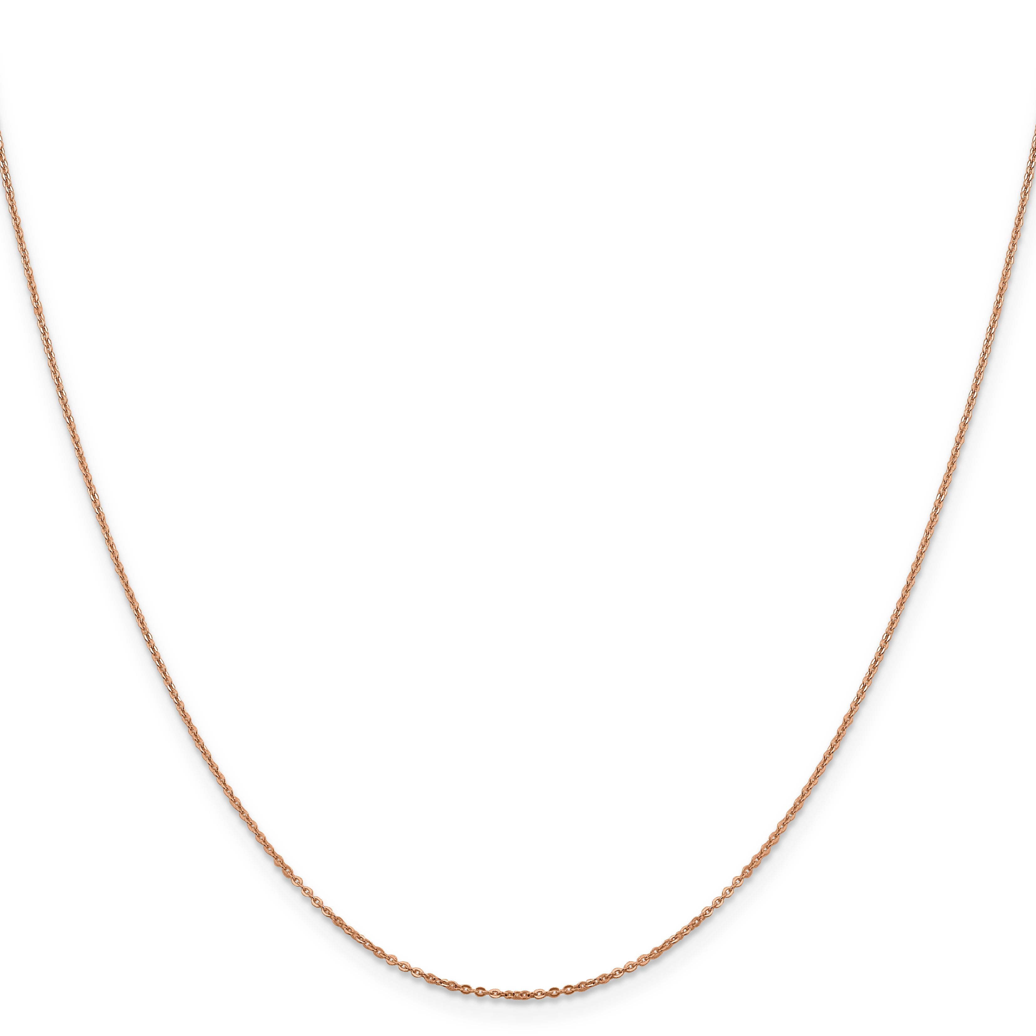 18 Inch 14K Rose Gold 1.1mm Flat Cable Chain Necklace
