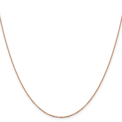 18 Inch 14K Rose Gold 1.1mm Flat Cable Chain Necklace