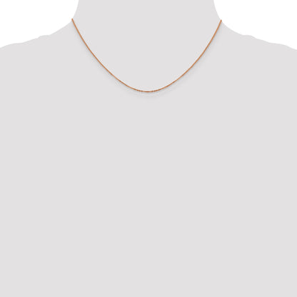 16 Inch 14K Rose Gold 1.1mm Flat Cable Chain Necklace