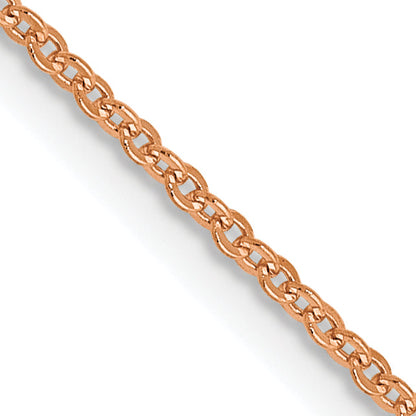 18 Inch 14K Rose Gold 1.1mm Flat Cable Chain Necklace