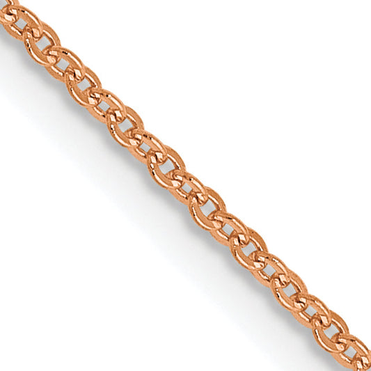 18 Inch 14K Rose Gold 1.1mm Flat Cable Chain Necklace